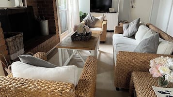 Smart TV, chimenea, Netflix y reproductor de DVD