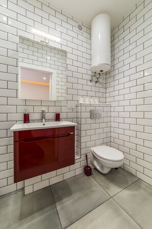 Sèche-cheveux, chaussons, serviettes fournies, shampoing