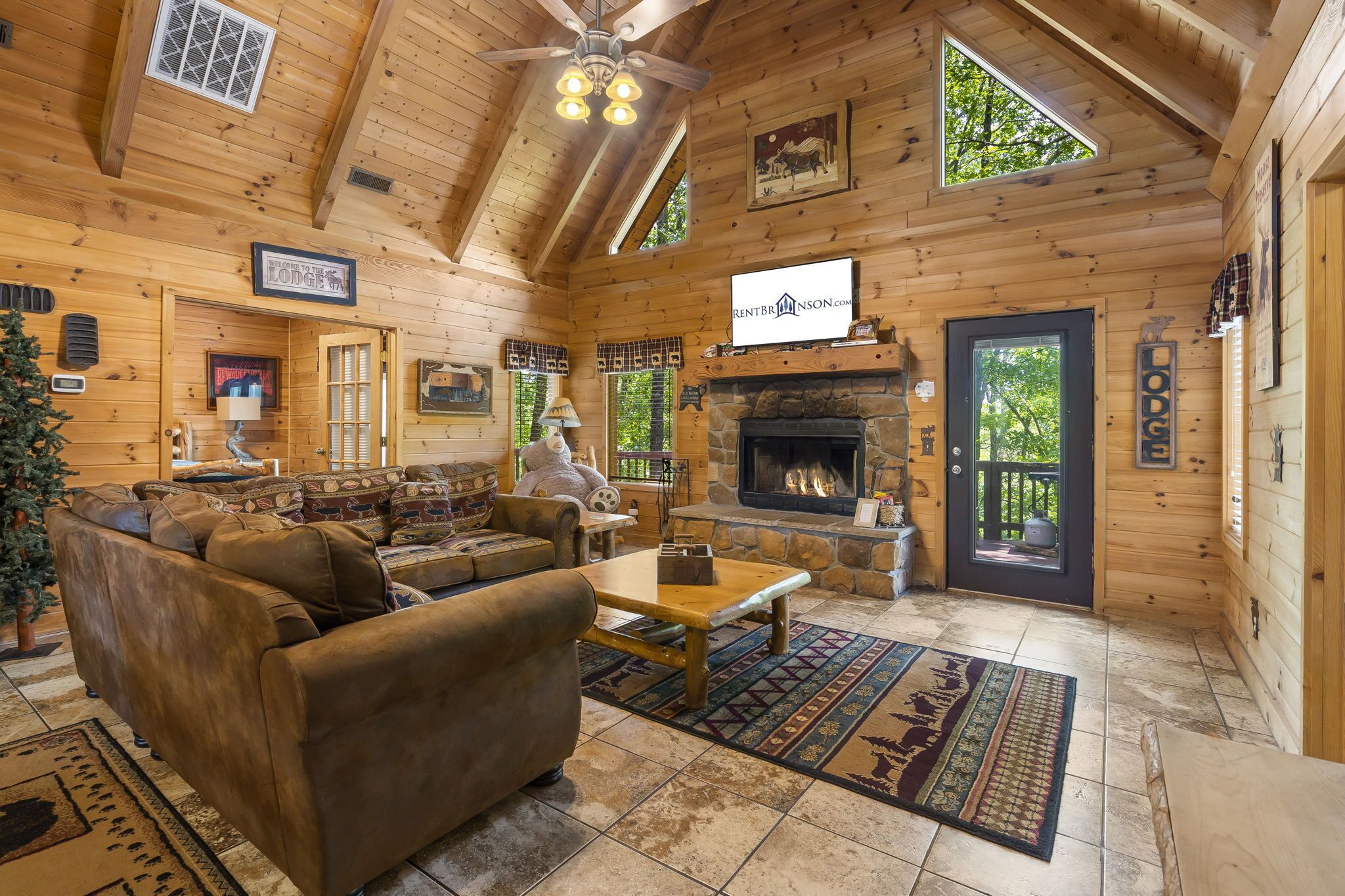 Fernseher, Kamin, DVD-Player