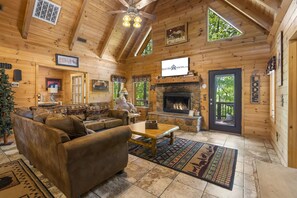 TV, fireplace, DVD player