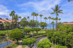 Stroll through lush gardens and enjoy scenic views of the adjacent water.