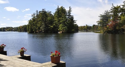 Lakeside Cabin with Great Views, Exceptional Waterfront, and Motorboat.