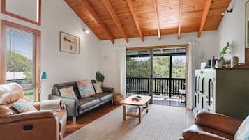 Televisión, reproductor de DVD, libros, videoteca