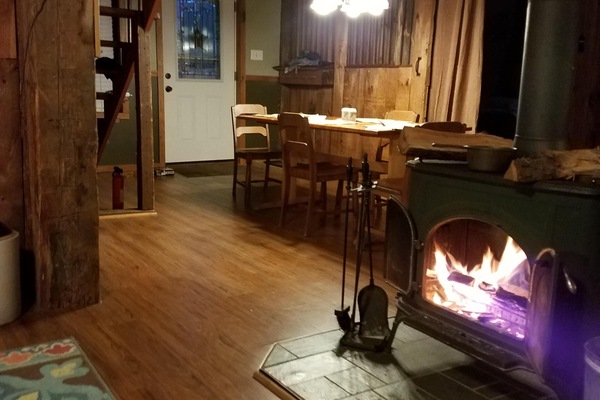 Relaxing in the living room in front of the fire