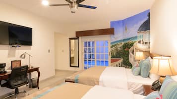 4 chambres, coffres-forts dans les chambres, fer et planche à repasser