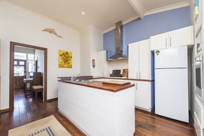 Fridge, microwave, dishwasher, coffee/tea maker