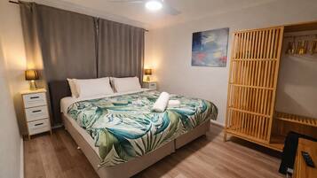 1 bedroom, iron/ironing board, bed sheets