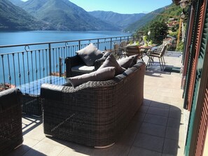 Terrace/patio - Villa Panoramica 180 degree views of Lake Como from the wrap around terrace (Argegno)