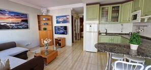 Smart TV, DVD player, books