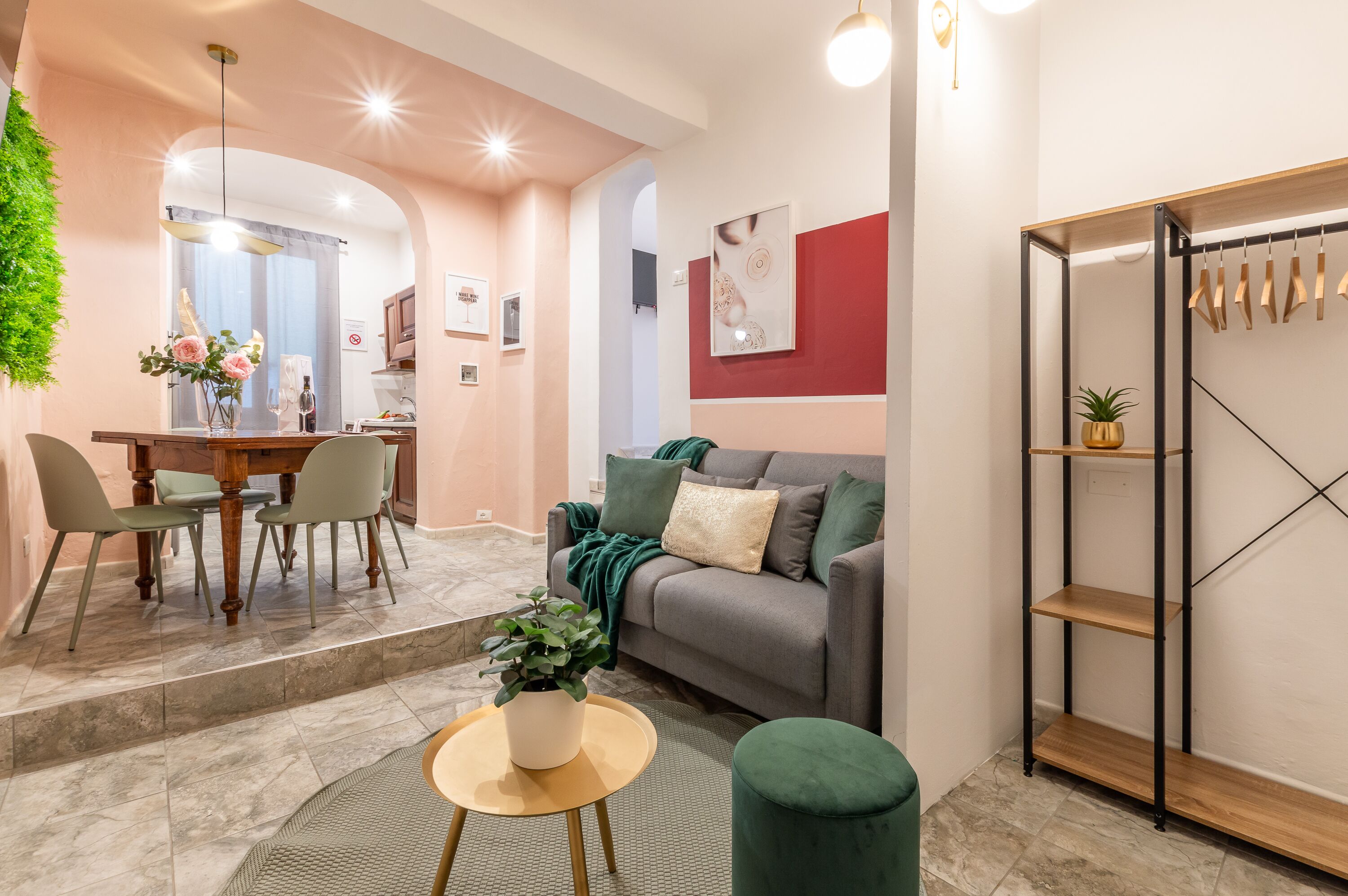 Wine Apartments Florence Falanghina | Living area | 80-cm Smart TV with satellite channels, TV