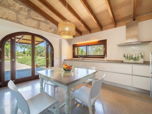 Dining - Stunning private villa for 8 guests with A/C, WIFI, private pool, TV, patio and panoramic view (Selva)