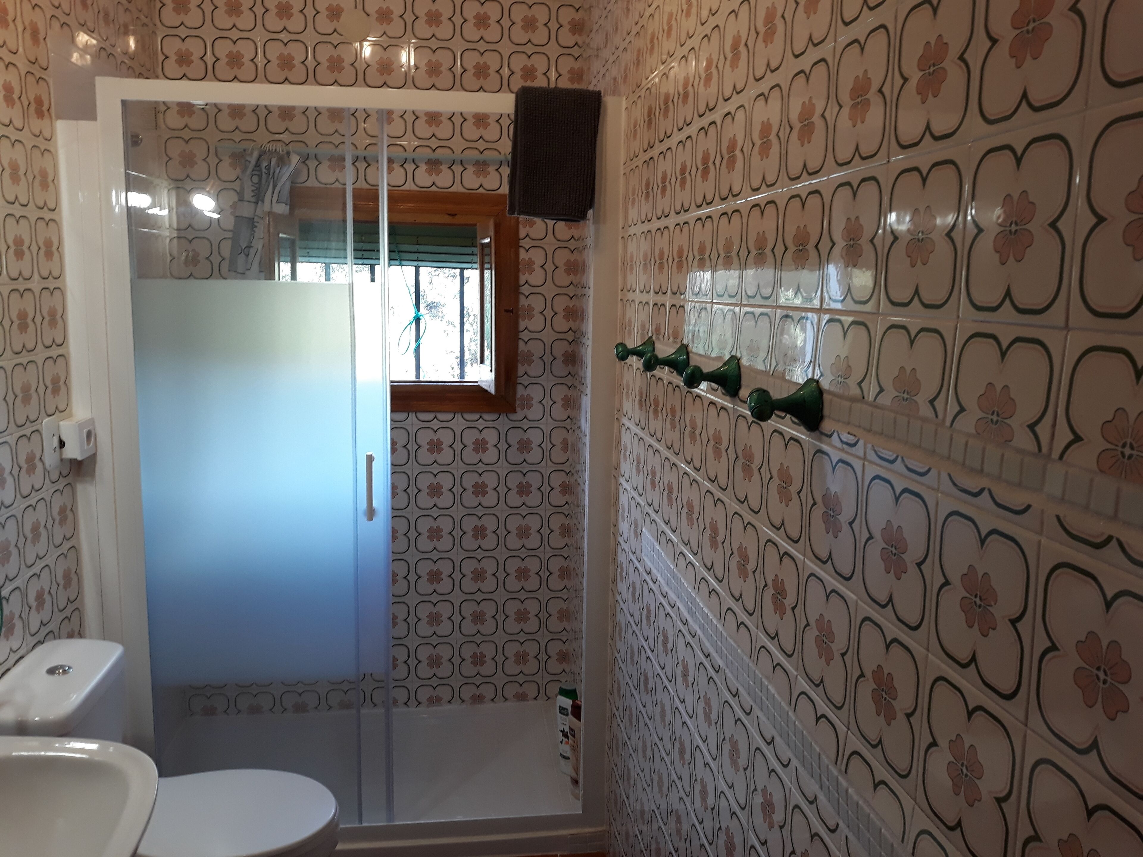 Tina con regadera, secadora de cabello, bidet, jabón 