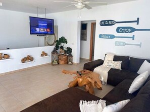 TV, video-game console, foosball, table tennis