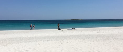 On the beach, beach towels