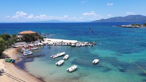 Beach nearby, sun-loungers