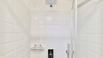 Shower, free toiletries, hair dryer, bidet