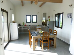 Dining - Fully air-conditioned stone villa with panoramic views and private pool. (Labeaume)