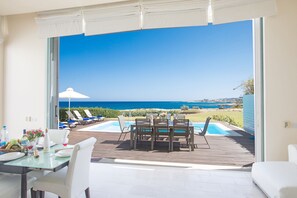 Outdoor dining - Villa Saffi,Luxury 4BDR Sea-front Protaras Villa with Pool and Amazing views (Protaras)