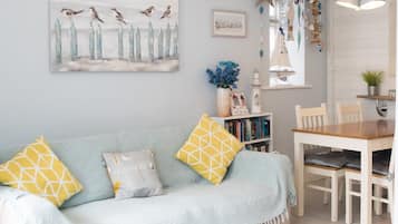 Smart TV, DVD player, books, video library