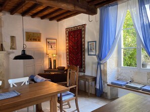Dining - Characterful Farmhouse And Large Pool in Rural Setting, sleeps 10 (Lusignac)