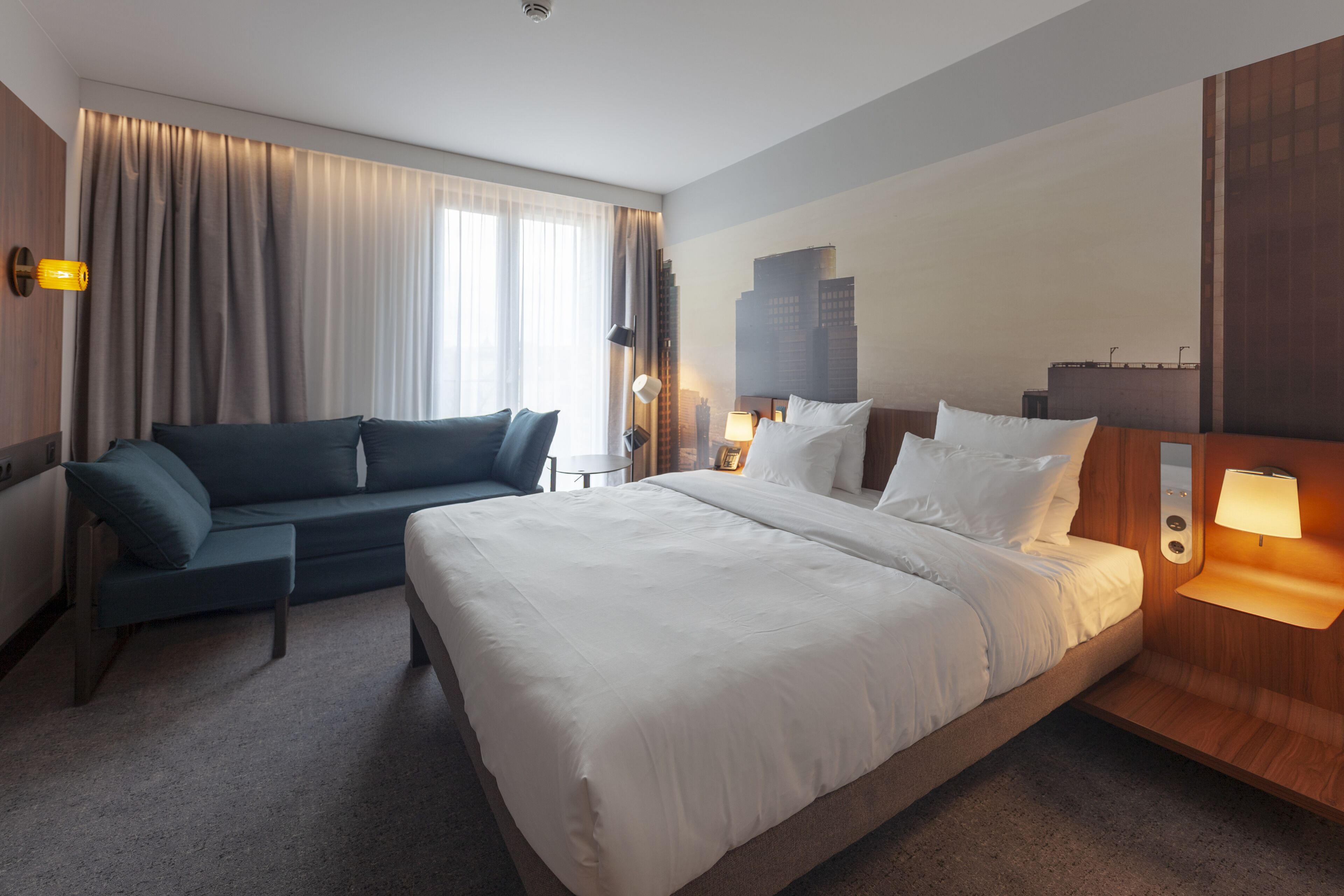 Executive-Zimmer, 1 Doppelbett und Schlafsofa | Allergikerbettwaren, kostenlose Minibar, Zimmersafe