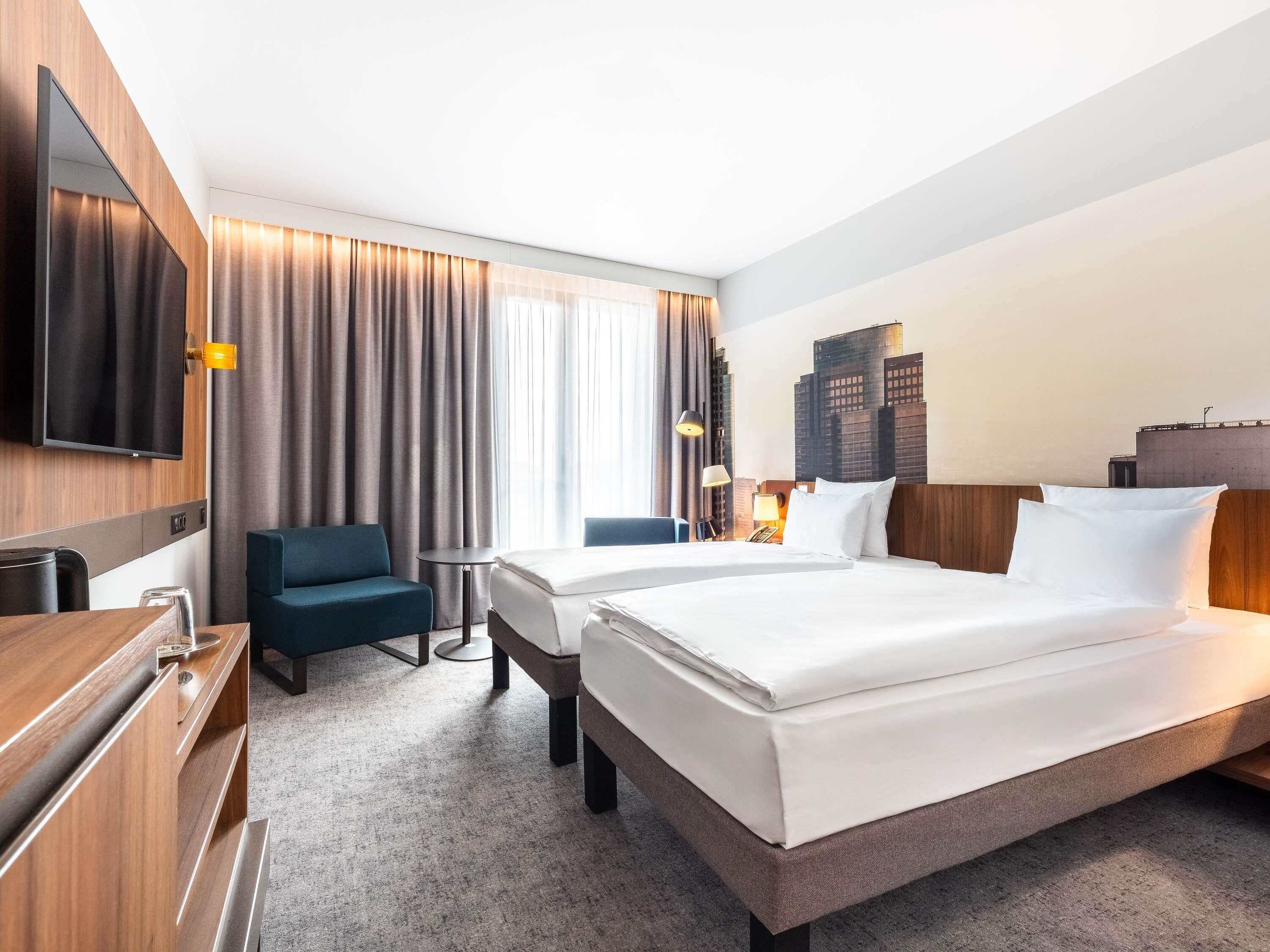 Hypoallergeen beddengoed, een gratis minibar, een kluis op de kamer