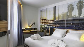 In-room safe, desk, blackout curtains, soundproofing