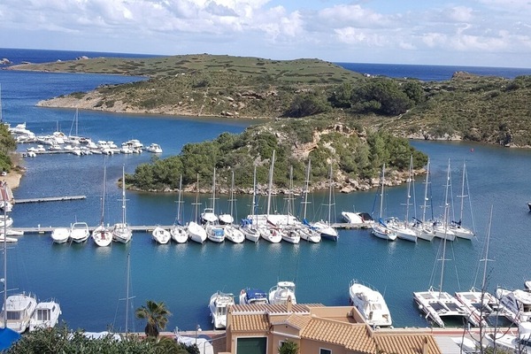 Addaia Port from top of hill