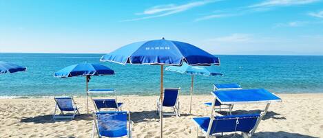 Beach nearby, sun loungers