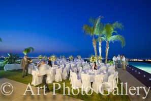 Outdoor banquet area