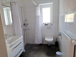 Shower, hair dryer, towels, soap - Great ground floor apartment.  Air-conditioning.  3 min train station (Interlaken)
