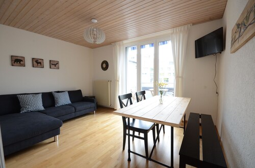Great ground floor apartment.  Air-conditioning.  3 min train station