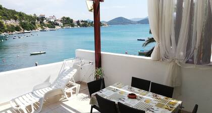 Apartment Olly seafront large terrace with barbecue 4 sunbeds and garden