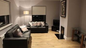 TV, fireplace, DVD player, video library