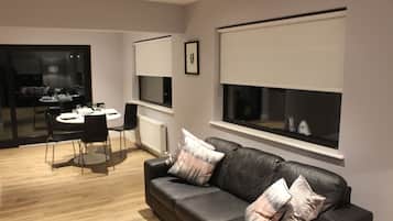 TV, fireplace, DVD player, video library