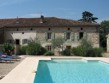 Romantic stone house with heated pool