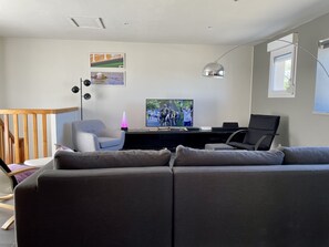 TV connectée, lecteur de DVD, livres, vidéothèque