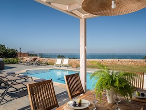 Outdoor pool - Anemolia Seaview Villa, Private Pool & Lush Garden (Rethymno)