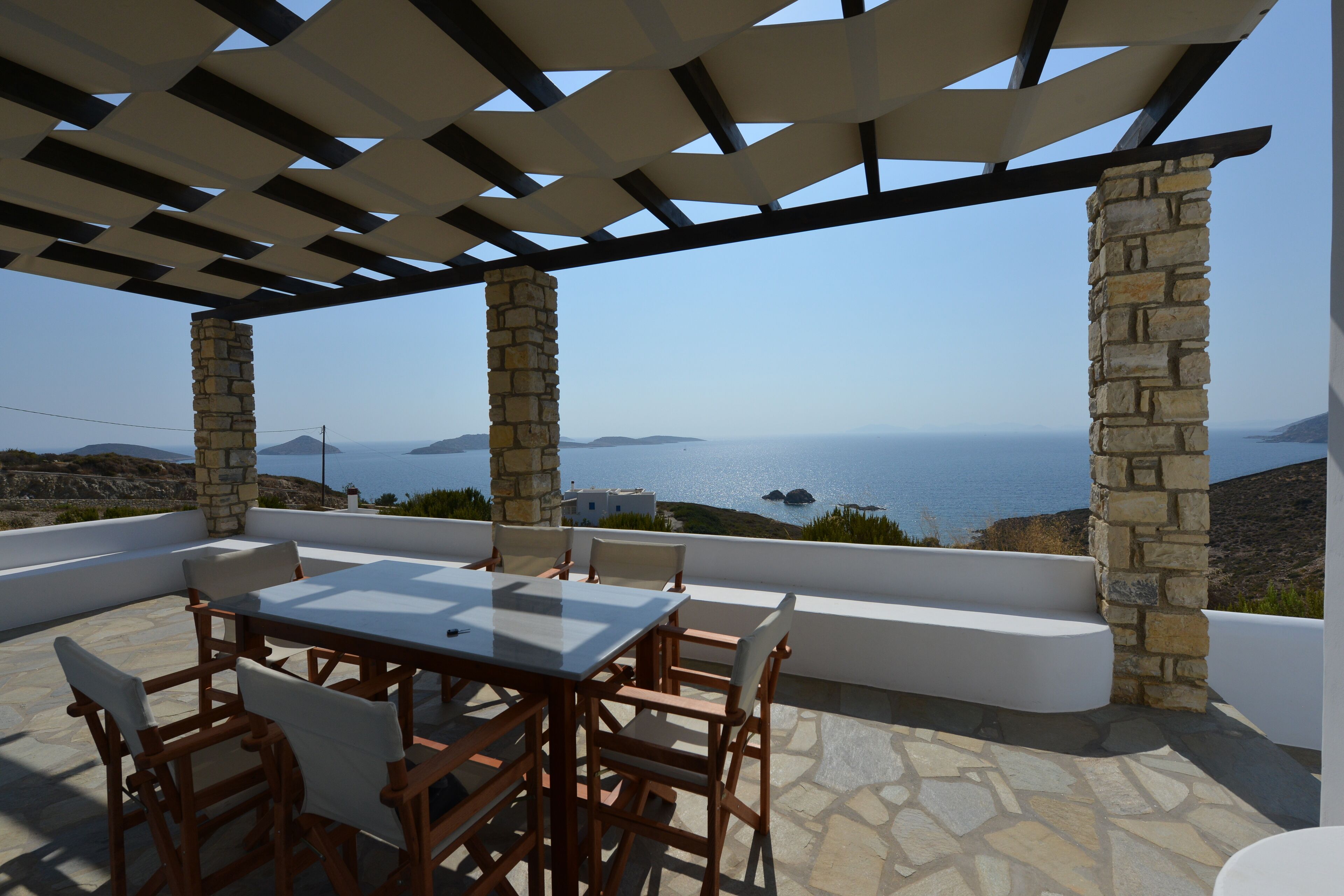 independent villa with splendid view and beach below