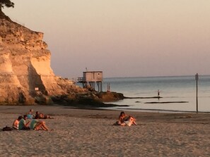 Beach nearby, sun loungers