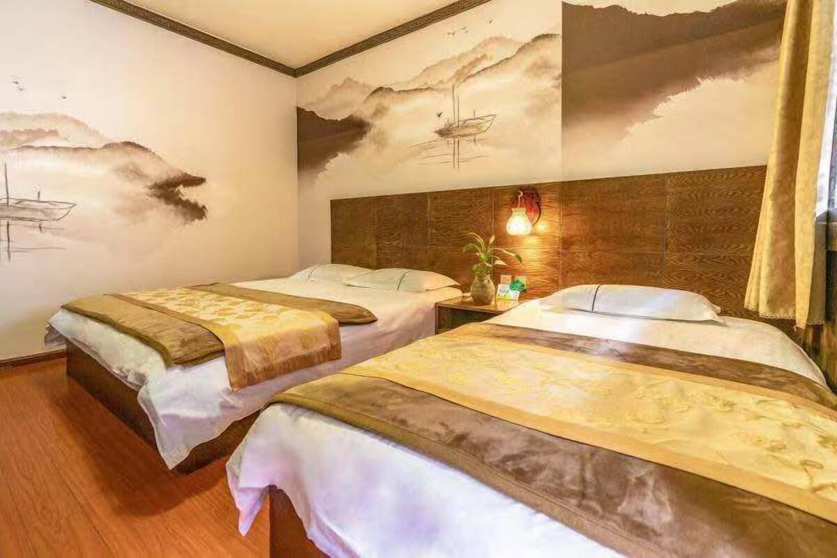 Individually decorated, desk, blackout curtains, soundproofing
