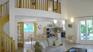 TV, fireplace, DVD player, books
