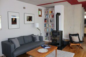 TV, fireplace, DVD player, toys