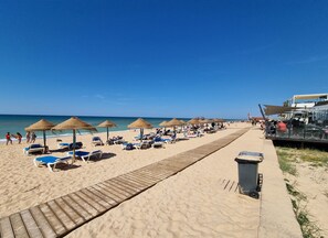 Sun-loungers, beach towels