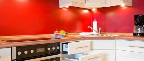 Fridge, oven, stovetop, dishwasher