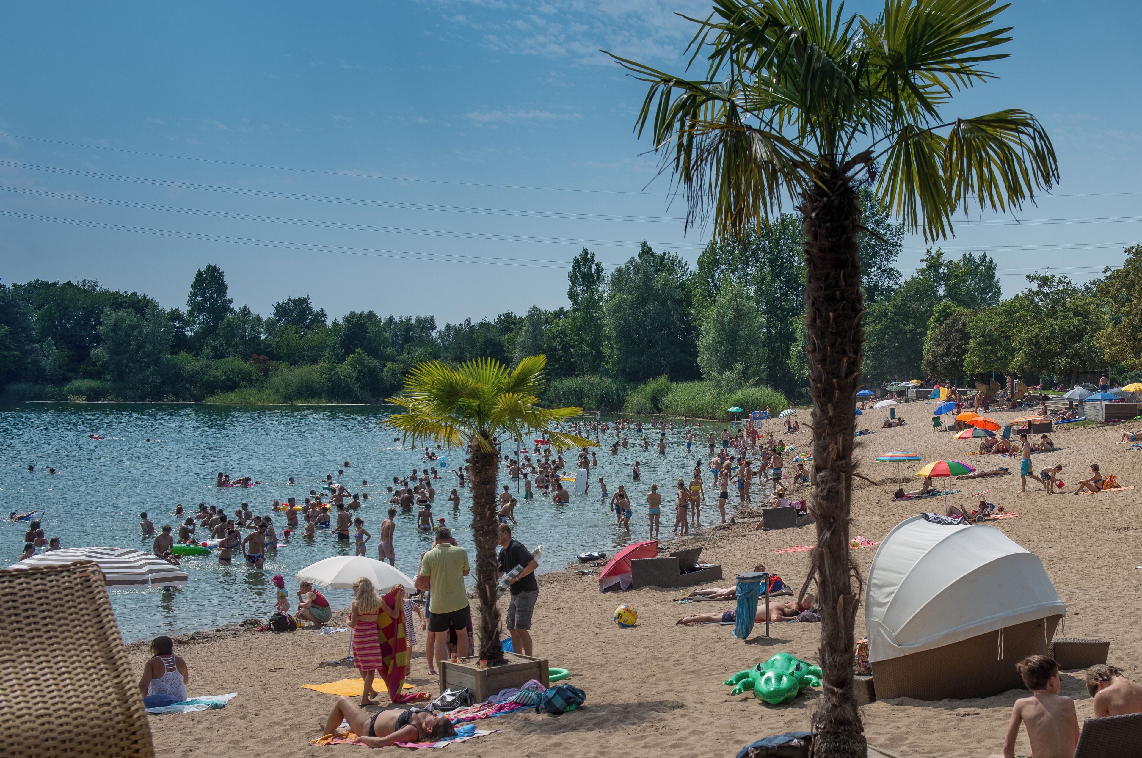 Playa en los alrededores y camastros 