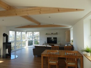 Télévision, cheminée