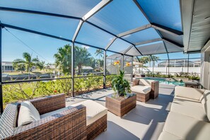 Terrace/patio - Holiday home for up to 6 people with pool & access to the Gulf of Mexico (Cape Coral)