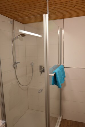 Shower, hair dryer, towels, soap - Vacation apartment HÜTTENZAUBER in Sonthofen in the Allgäu (Sonthofen)