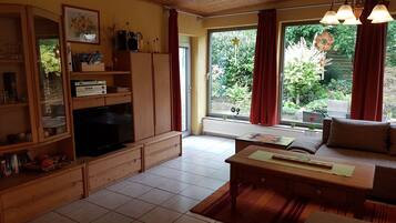 Smart TV, DVD player, books, stereo